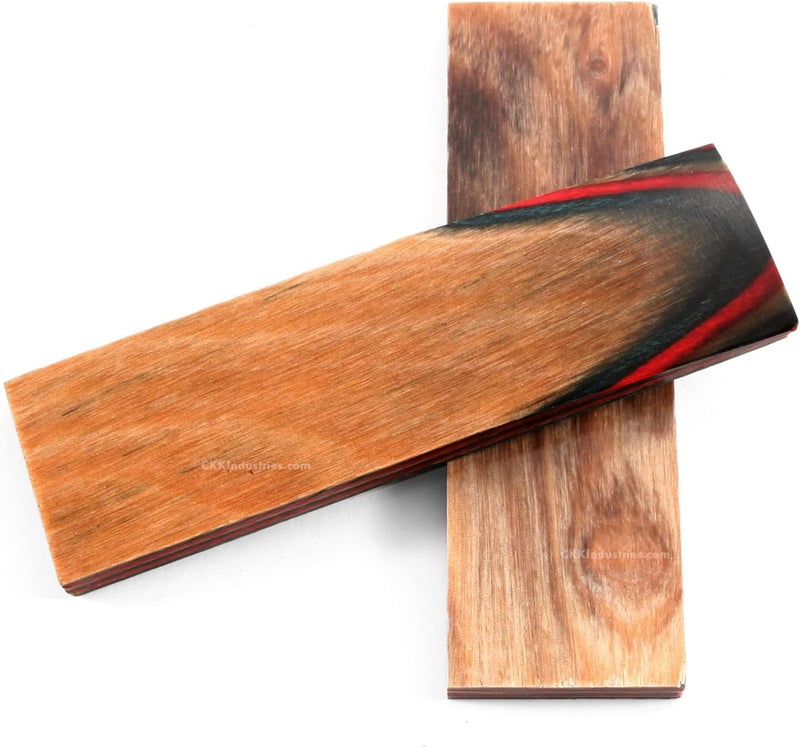 EZSMITH Dymalux Handle Scale Set - (Layered) - (Americana) - (Brown/Red/Black) - (5.0 x 1.5 x 0.250) - Custom Handle Material - Image 1